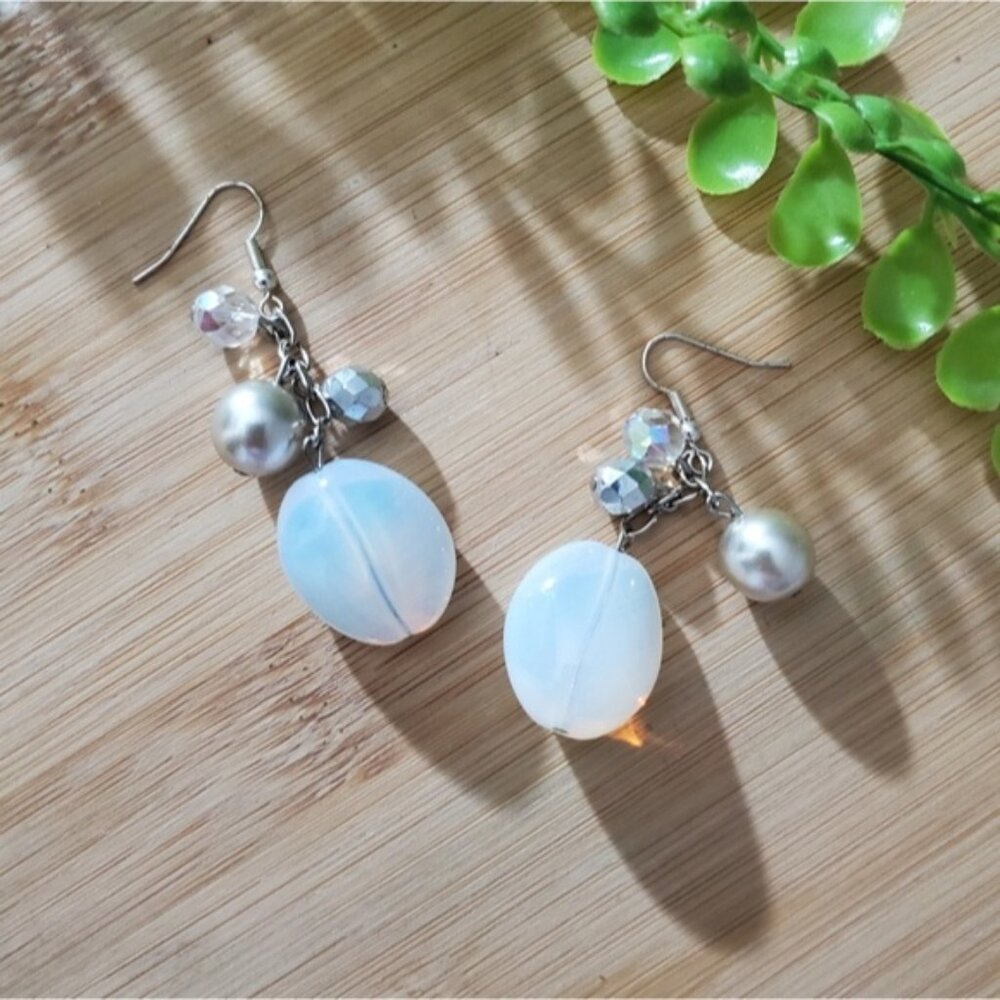 Bijoux France Sterling Silver Teardrop Chandeliere Earrings- New unused